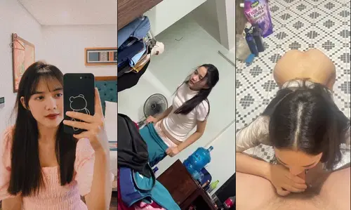 sex Việt Nam - Bé sinh viên bướm hồng hào anh hành hạ từ phòng tắm tới tận giường ngủ